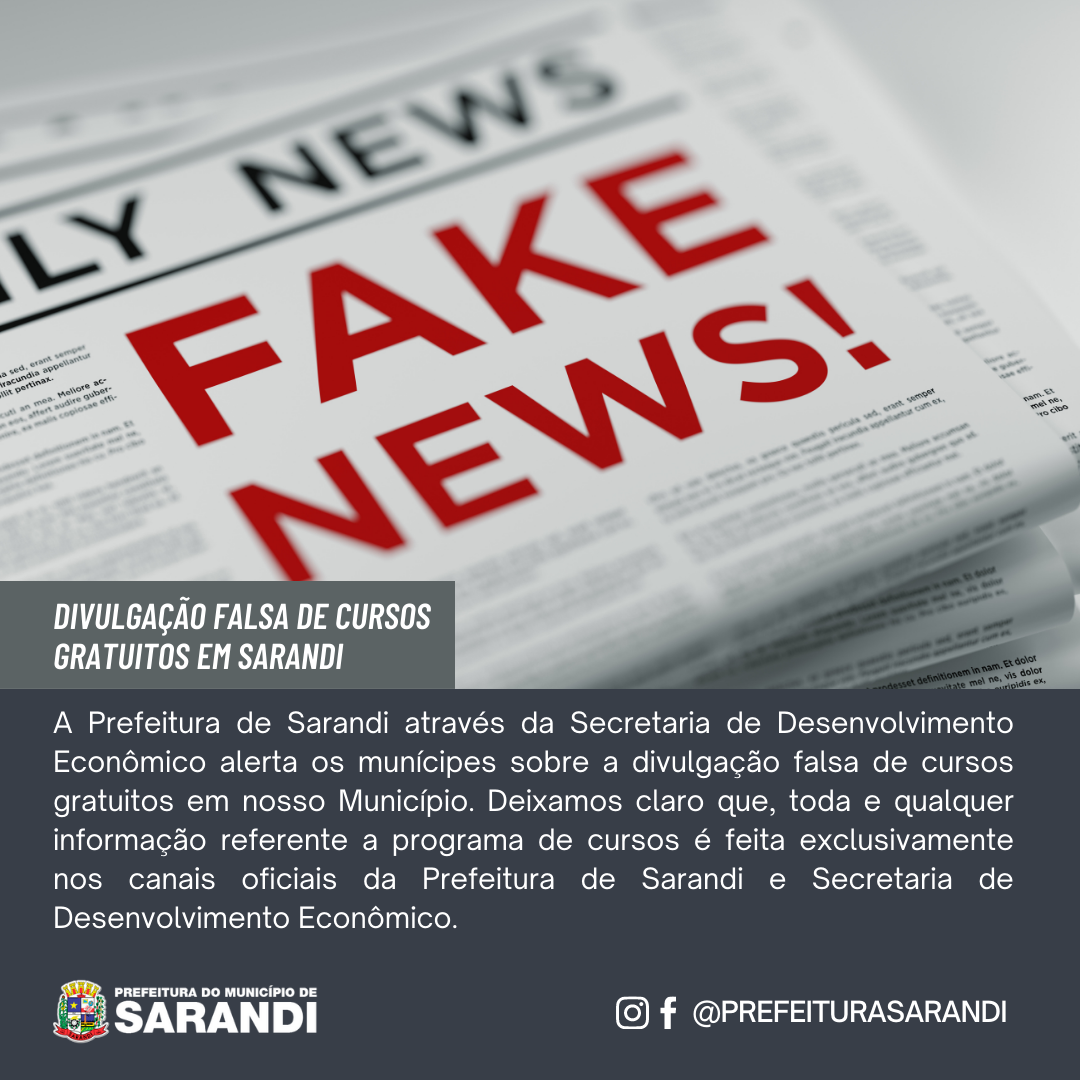 Alerta de Fraude - Divulgação falsa de cursos gratuitos